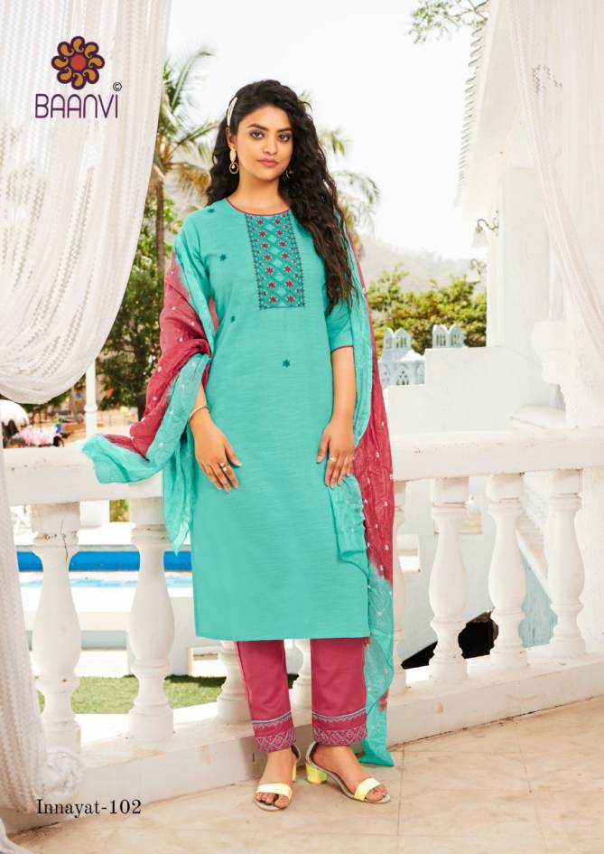 Baanvi Innayat Limca  Ethnic Wear  Heavy Cotton With Embroidery Kurti With Bottom Collection 